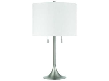 Craftmade Neely Brushed Polished Nickel White Fabric Buffet Lamp CM87003BNKT