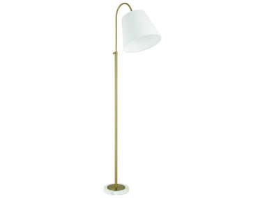 Craftmade Girard Satin Brass White Fabric Floor Lamp CM87006SBF