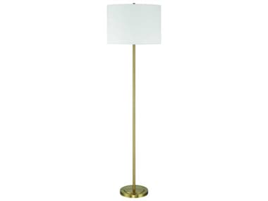 Craftmade Jones Satin Brass White Fabric Floor Lamp CM87010SBF