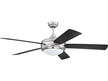 Craftmade Cronus Brushed Polished Nickel 52'' Wide Indoor / Outdoor Ceiling Fan with Flat Black Blades CMCRO52BNK5