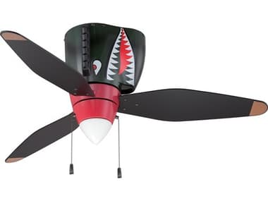 Craftmade Warplanes Warbird Black / Tiger Shark 48'' Wide Indoor Ceiling Fan with WarPlane Blades CMWB348TS3