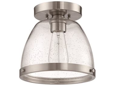 Craftmade Lodie 7" 1-Light Brushed Polished Nickel Glass Bell Flush Mount CMX1408BNK