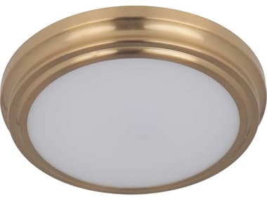 Craftmade X66 Series 9" 1-Light Satin Brass Glass LED Round Flush Mount CMX6609SBLED