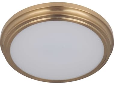 Craftmade X66 Series 13" 1-Light Satin Brass Glass LED Round Flush Mount CMX6613SBLED