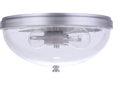 Craftmade Sivo 13" 2-Light Satin Aluminum Gray Glass Bowl Flush Mount CMZA3537SA