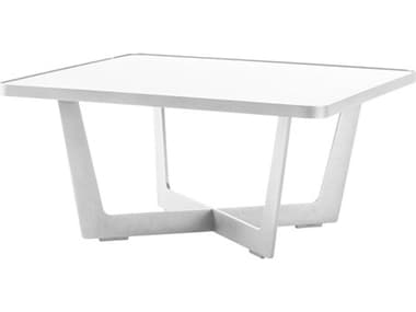 Cane Line Outdoor Time Out White Aluminum Small 28'' Square Coffee Table CNO5021AW