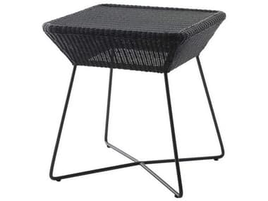 Cane Line Outdoor Breeze Black Aluminum Wicker 19'' Wide Square End Table CNO5064LS