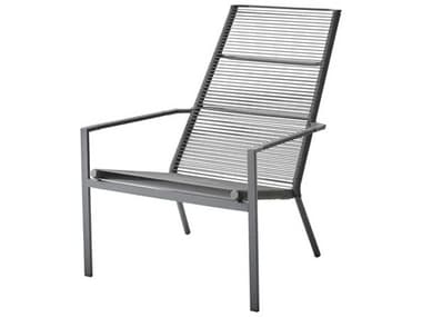 Cane Line Outdoor Edge Anthracite Aluminum Rope Strap Stackable Highback Lounge Chair CNO5405RAG