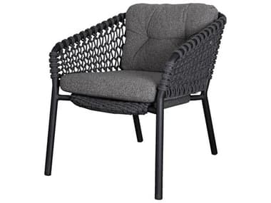 Cane Line Outdoor Ocean Dark Grey Aluminum Soft Rope Stackable Lounge Chair CNO5427RODG