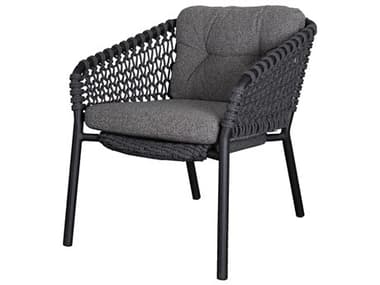 Cane Line Outdoor Ocean Lounge Chair Set Replacement Cushions in Dark Grey CNO5427YN115