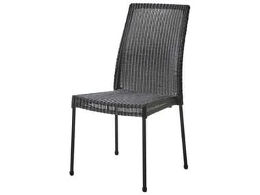 Cane Line Outdoor Newport Black Wicker Aluminum Stackable Dining Side Chair CNO5432LS
