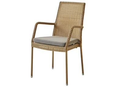 Cane Line Outdoor Newman Natural Aluminum Wicker Stackable Dining Arm Chair CNO5434LU