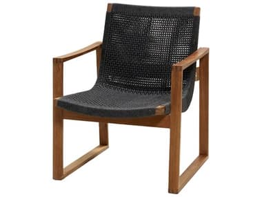 Cane Line Outdoor Endless Teak / Dark Grey Soft Rope Lounge Chair CNO54502RODGT
