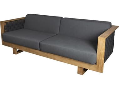 Cane Line Outdoor Angle Teak Soft Rope Dark Grey Sofa in Grey CNO55010RODGAITGT