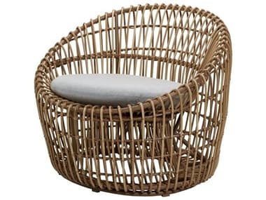 Cane Line Outdoor Nest Wicker Aluminum Cushion Round Lounge Chair CNO57422