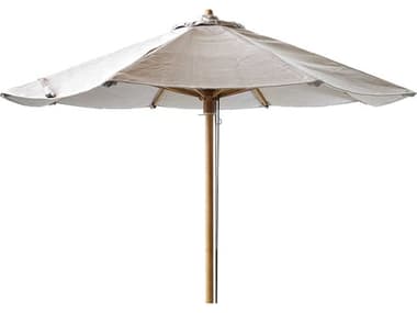 Cane Line Outdoor Classic Parasol Mud Teak 64'' Octagon Pulley Low Umbrella CNO58240TY507