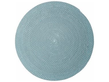 Cane Line Outdoor Defined Turquoise Polypropylene 55.2'' Round Rug CNO71140Y60