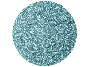 Cane Line Outdoor Defined Turquoise Polypropylene 78.8'' Round Rug CNO71200Y60
