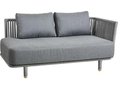 Cane Line Outdoor Moments Grey Soft Rope Aluminum Module Left Arm Sofa in Grey CNO7541ROGAITG