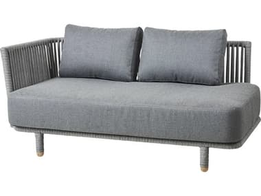 Cane Line Outdoor Moments Grey Soft Rope Aluminum Module Right Arm Sofa in Grey CNO7542ROGAITG