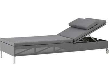 Cane Line Outdoor Rest Grey Cane Line Tex Aluminum Lounge Chaise in Grey CNO8510TXSG
