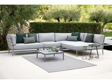 Cane Line Outdoor Conic Aluminum Cushion Sectional Lounge Set CNOCNICSECLNGSET6