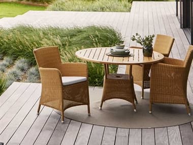 Cane Line Outdoor Hampsted Wicker Dining Set CNOHMPSTDDINSET3