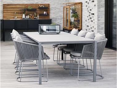Cane Line Outdoor Moments Grey Aluminum Soft Rope Grey Dining Set CNOMOMNTSDINSET1