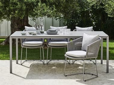 Cane Line Outdoor Moments Grey Aluminum Soft Rope Grey Dining Set CNOMOMNTSDINSET3