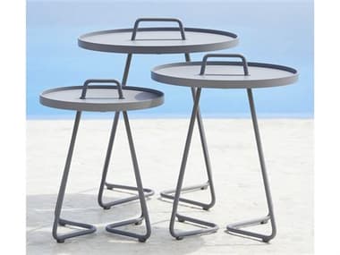 Cane Line Outdoor On-the-Move Aluminum End Table Set CNOONTMVETBLESET2