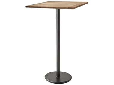 Cane Line Outdoor Go Aluminum 28''Wide Square Teak Top Bar Table CNOP064T5045