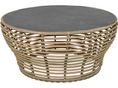 Cane Line Outdoor Basket Wicker Large 27'' Wide Round Coffee Table CNOP7053202