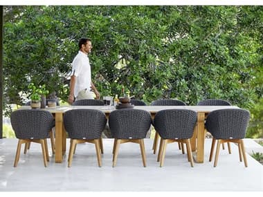 Cane Line Outdoor Peacock Teak Soft Rope Dining Set CNOPEACCKDINSET2