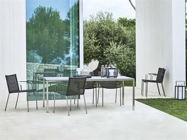 Cane Line Outdoor Straw Aluminum Dining Set CNOSTRAWDINSET