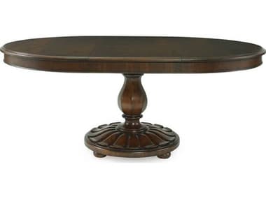 Century Furniture Chelsea Club 54-76" Round Wood Cognac Dining Table CNT36H305