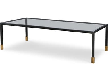 Century Furniture Thomas O'Brien Jennings Rectangular Glass Bronze Coffee Table CNTAEA6171