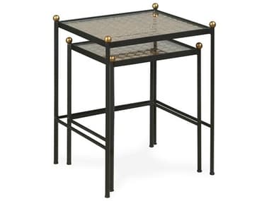 Century Furniture Thomas Obrien 16" Rectangular Glass Rustic Black End Table CNTAEA662