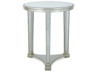 Century Furniture Thomas Obrien 24" Round Antique Mirror Palais Silver End Table CNTAEA672
