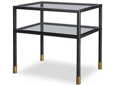Century Furniture Thomas O'Brien Jennings Rectangular Glass Bronze End Table CNTAEA6821
