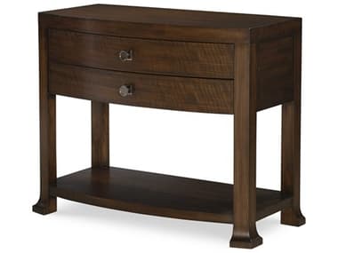 Century Furniture Citation Cline Bowfront 40" Wide 2-Drawers Brown Walnut Wood Nightstand CNTB1H221