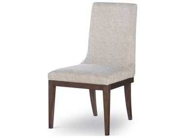 Century Furniture Citation Marten Walnut Wood Beige Fabric Upholstered Side Dining Chair CNTB1H531