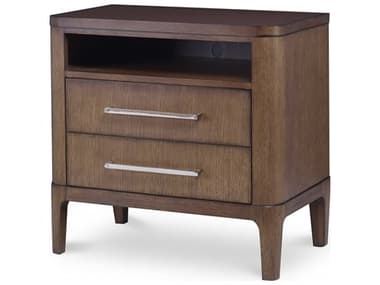 Century Furniture Bowery Place 30" Wide 2-Drawers Brown Oak Wood Nightstand CNTC4H222