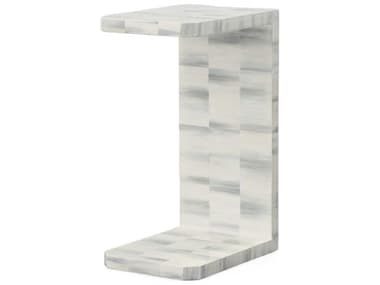 Century Furniture Compositions 14" Rectangular Faux Marble White End Table CNTC9A613
