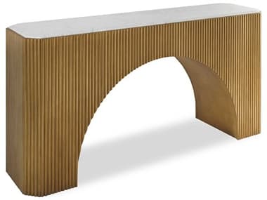 Century Furniture Compositions 70" Rectangular Marble Gold Leaf Console Table CNTC9A721