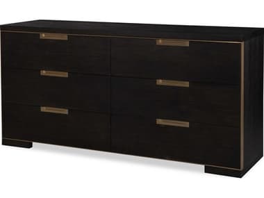 Century Furniture Cadence 76" Wide 6-Drawers Brown Oak Wood Double Dresser CNTCA3205