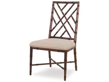 Century Furniture Curate Mahogany Wood Brown Fabric Upholstered Side Dining Chair CNTCT2008SRGFL