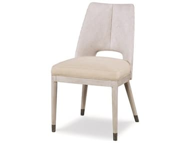 Century Furniture Curate Mahogany Wood White Fabric Upholstered Side Dining Chair CNTCT2106PNFL