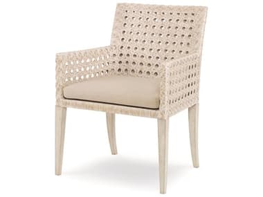 Century Furniture Curate Mahogany Wood White Fabric Upholstered Arm Dining Chair CNTCT4001APNFL