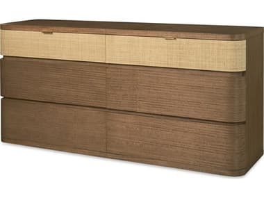 Century Furniture Curate Cruz 6-Drawers Natural Mahogany Wood Double Dresser CNTCT6062