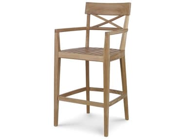 Century Furniture West Bay (d43) Natural Teak Wood Bar Stool CNTD4357